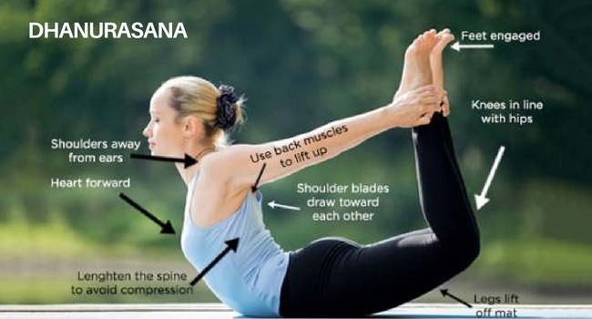 dhanurasana for menstrual pain